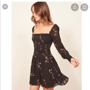 Reformation Kelli dress in black floral